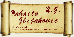 Mahailo Glijaković vizit kartica